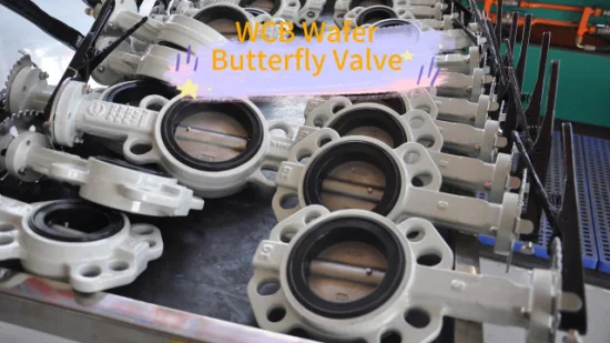 Válvula de mariposa de conexión de oblea aprobada Wras epoxi Wcb de acero al carbono del fabricante
